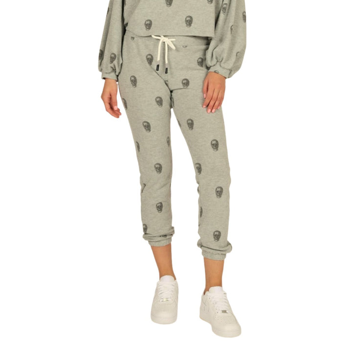 Vintage Havana Skull Print Hacci Jogger S10915 - Grey - front view