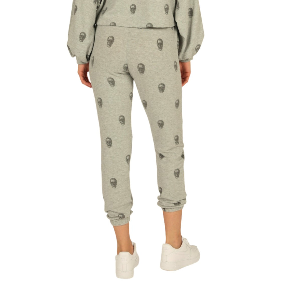 Vintage Havana Skull Print Hacci Jogger S10915 - Grey - rear view