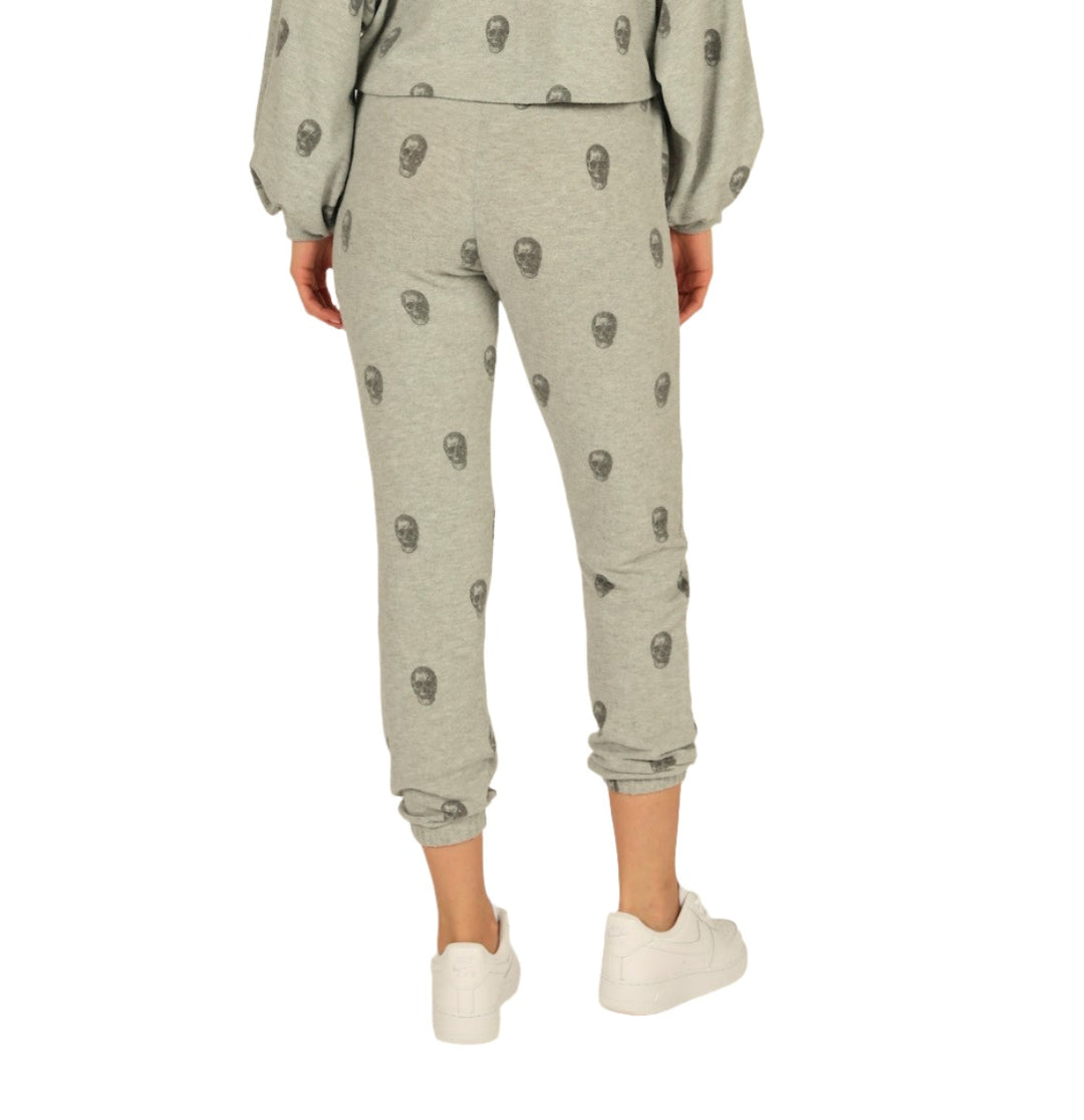 Vintage Havana Skull Print Hacci Jogger S10915 - Grey - rear view
