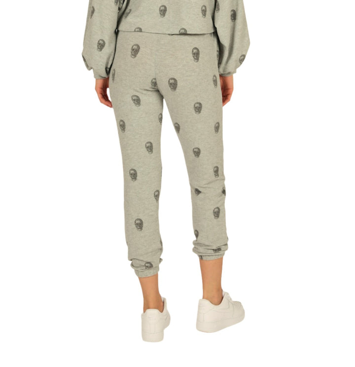 Vintage Havana Skull Print Hacci Jogger S10915 - Grey - rear view