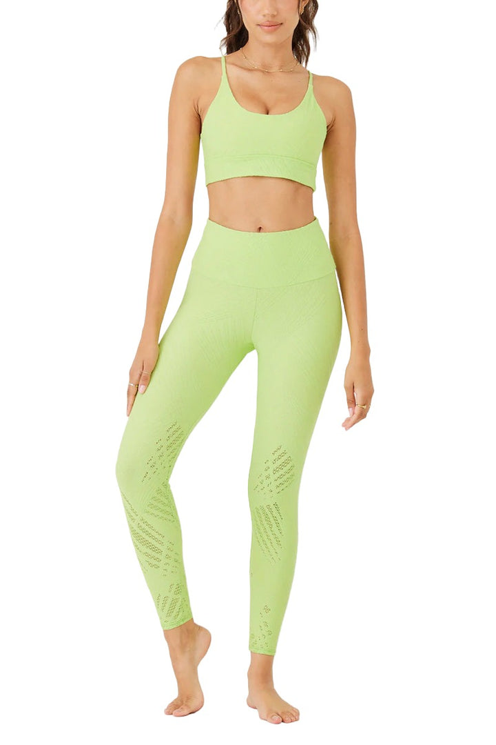 Onzie Selenite 7/8 Midi Legging 2083 - Mint Butterfly - Full Front View