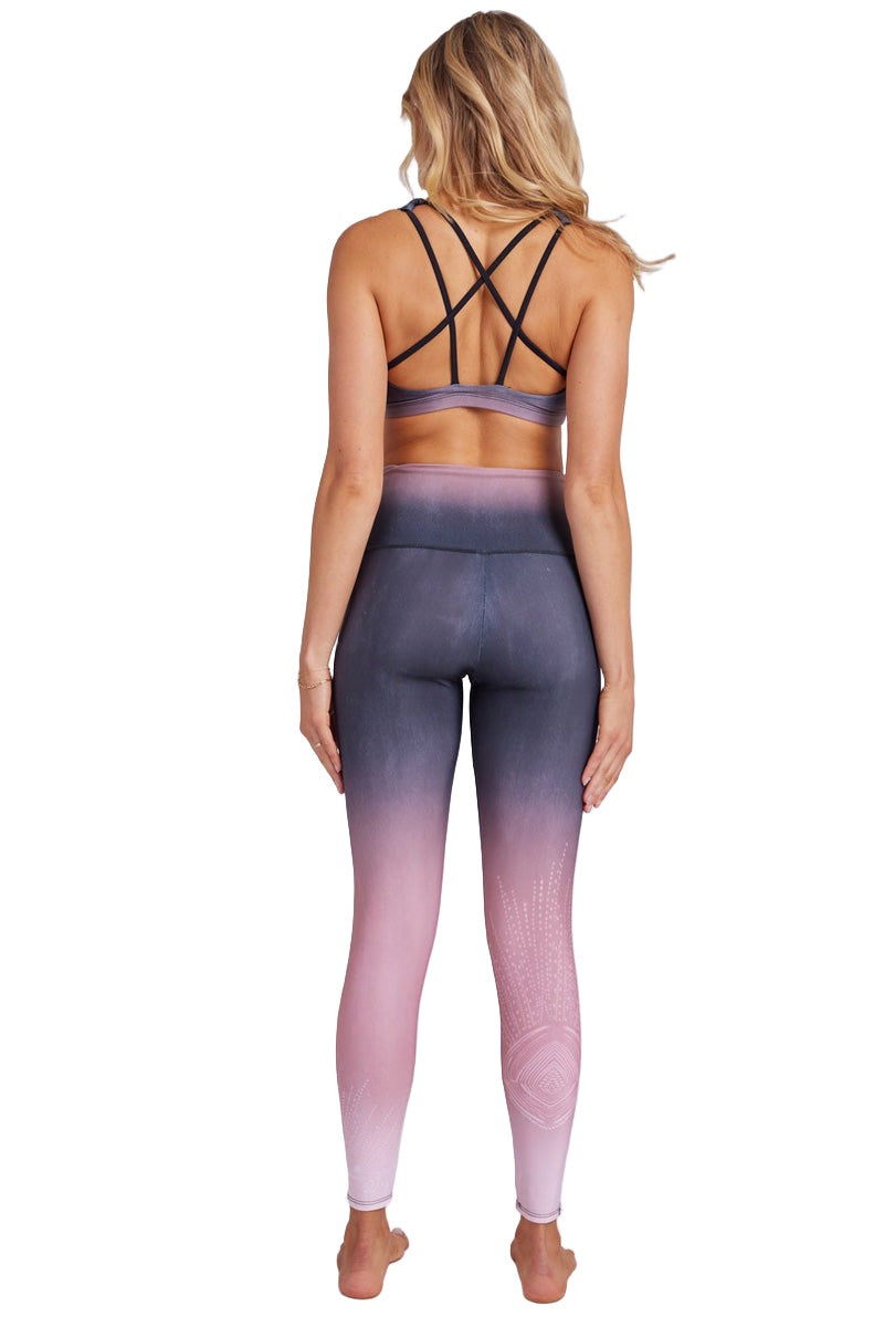Onzie Sustainable Soul Graphic High Rise Midi Legging 2246 - Zen - Back View