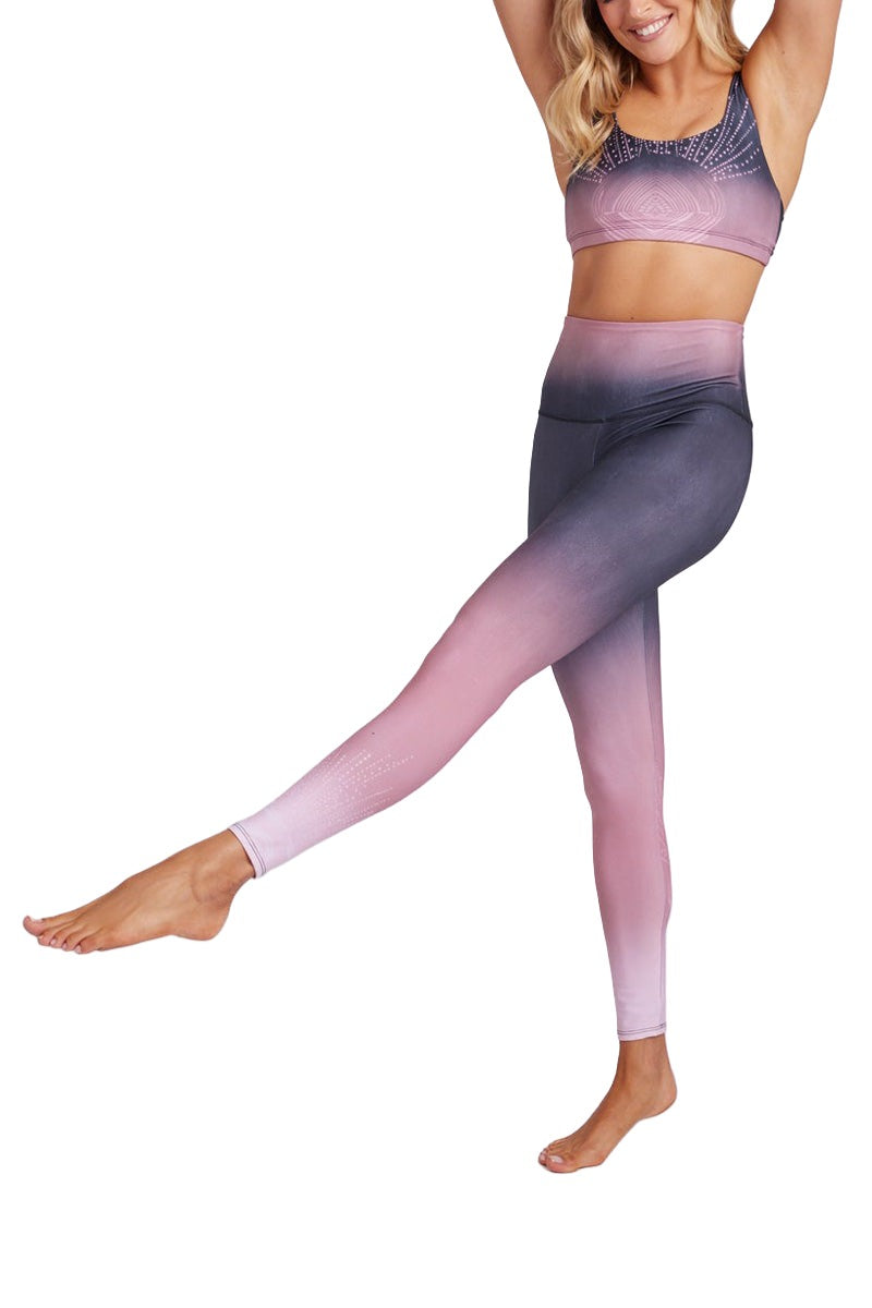 Onzie Sustainable Soul Graphic High Rise Midi Legging 2246 - Zen - Rear View