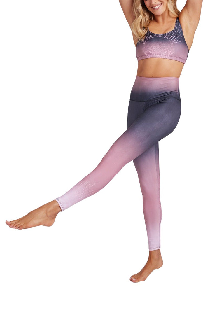 Onzie Sustainable Soul Graphic High Rise Midi Legging 2246 - Zen - Rear View