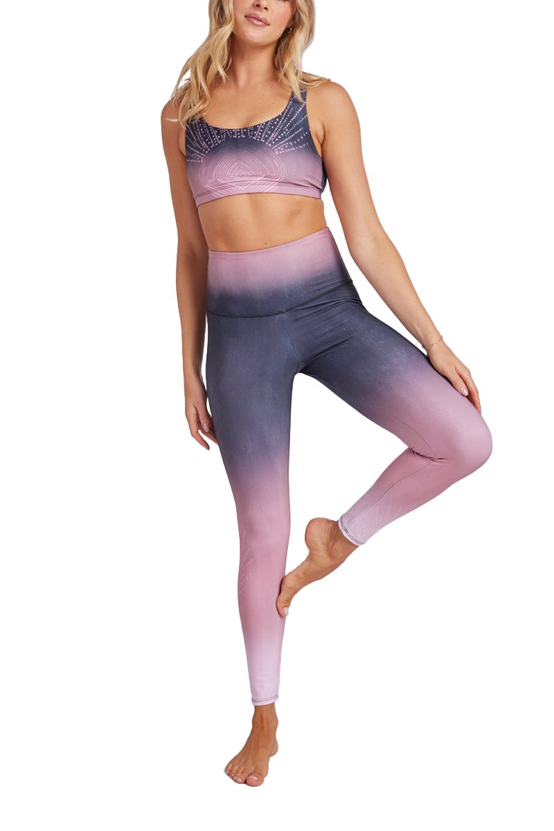 Onzie Sustainable Soul Graphic High Rise Midi Legging 2246 - Zen - Full Front View