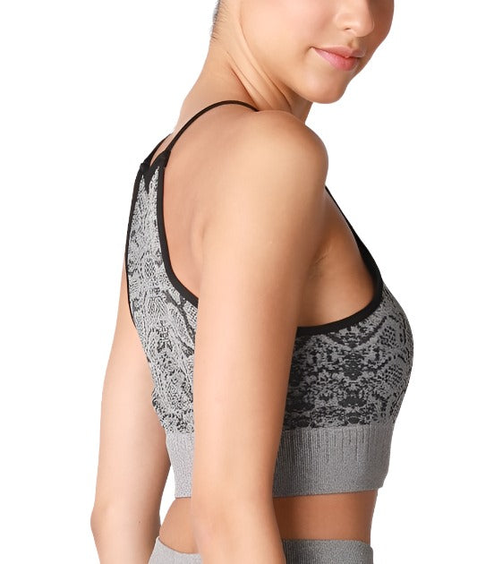 NikiBiki Snakeskin High Neck Top - Black Snake - Side View