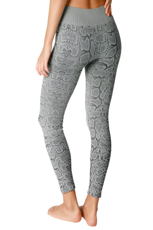 NikiBiki Snakeskin Seamless Leggings - Ink Blue - Back View