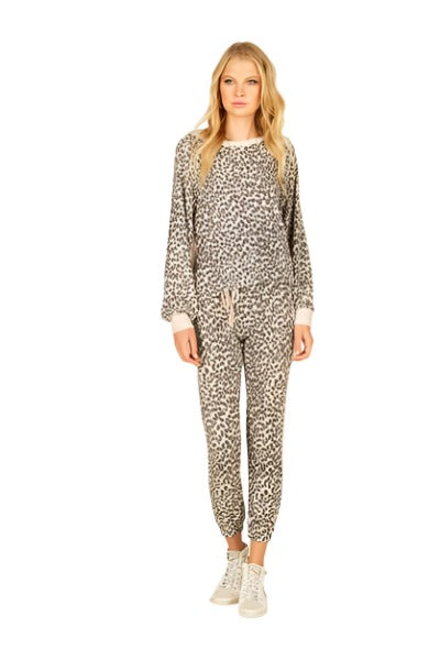 Vintage Havana/Ocean Drive Mini Leopard Hacci Sweat Shirt S10587 - front view