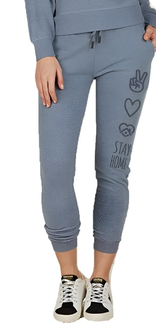 Vintage Havana Stay Home Hacci Jogger B8108 - Icy Blue - front view 