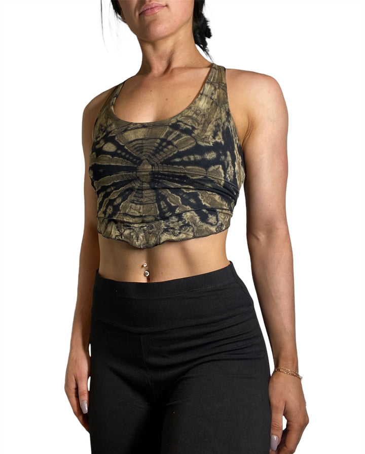 Kathmandu Tie Dye Crop Top - Black - Side View