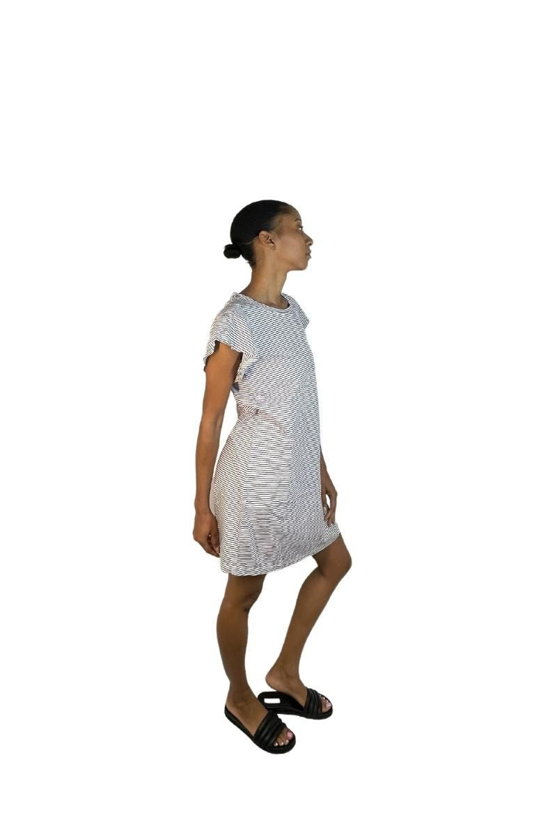 TLA Petite Striped Flutter Sleeve Dress
