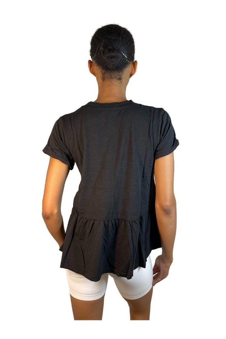 TLA Petite Peplum Crew Neck Roll Sleeve Tee