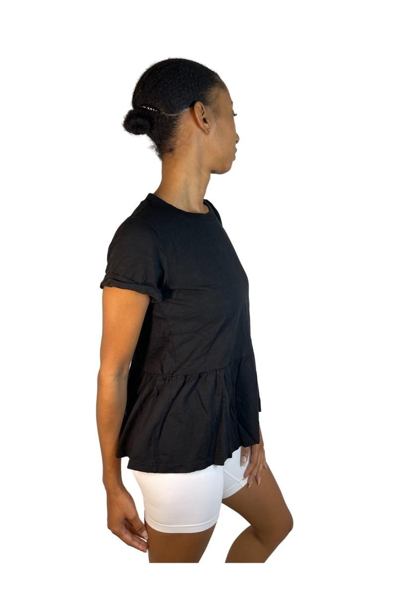 TLA Petite Peplum Crew Neck Roll Sleeve Tee