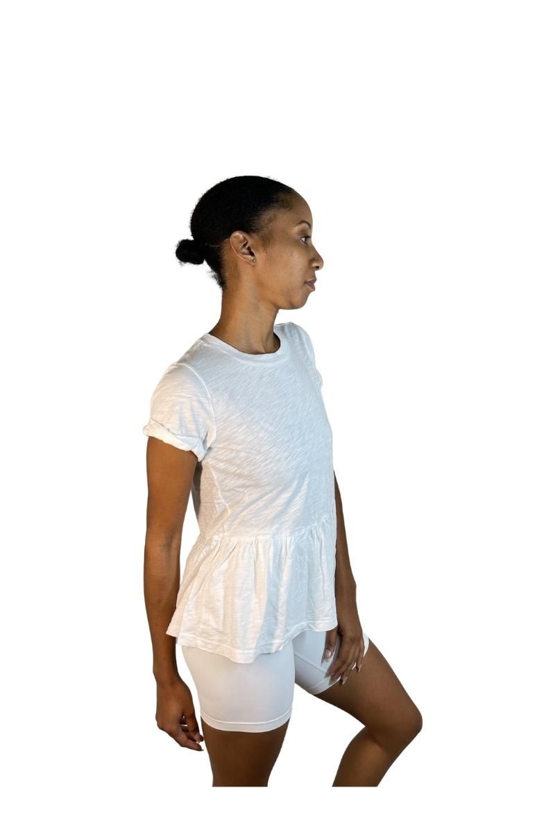 TLA Petite Peplum Crew Neck Roll Sleeve Tee