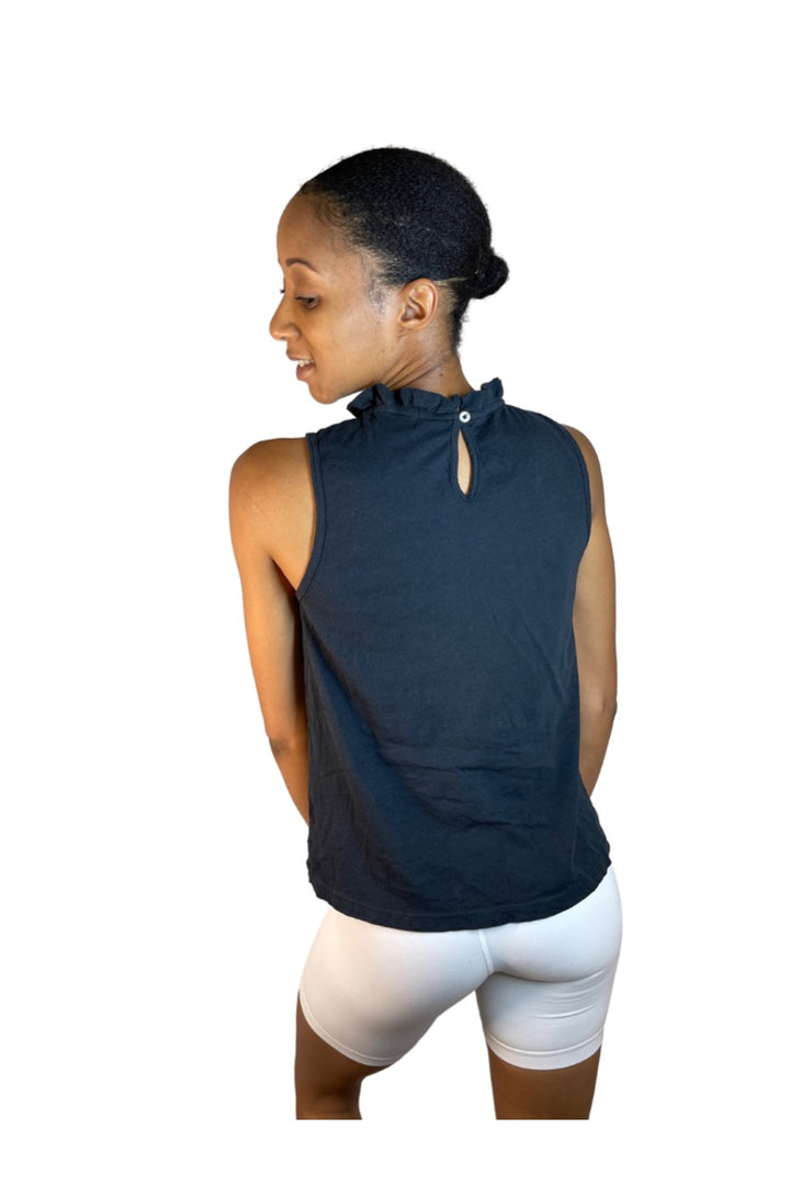 TLA Petite High Neck Ruffle Sleeveless Tank