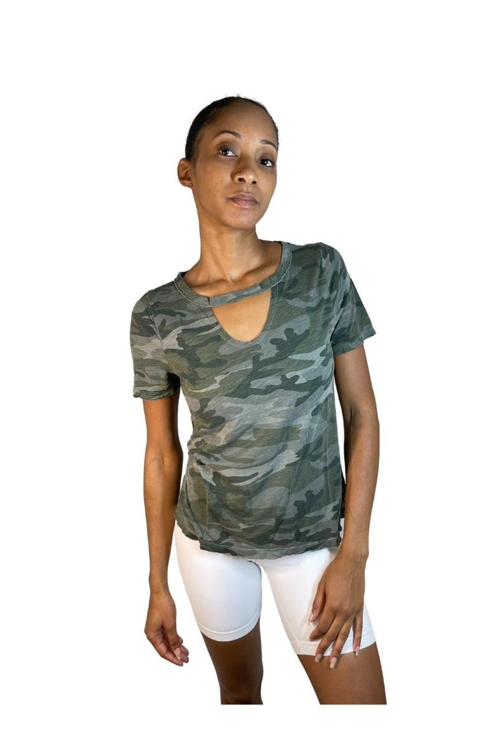 TLA Petite Keyhole Tee Shirt 2 colors