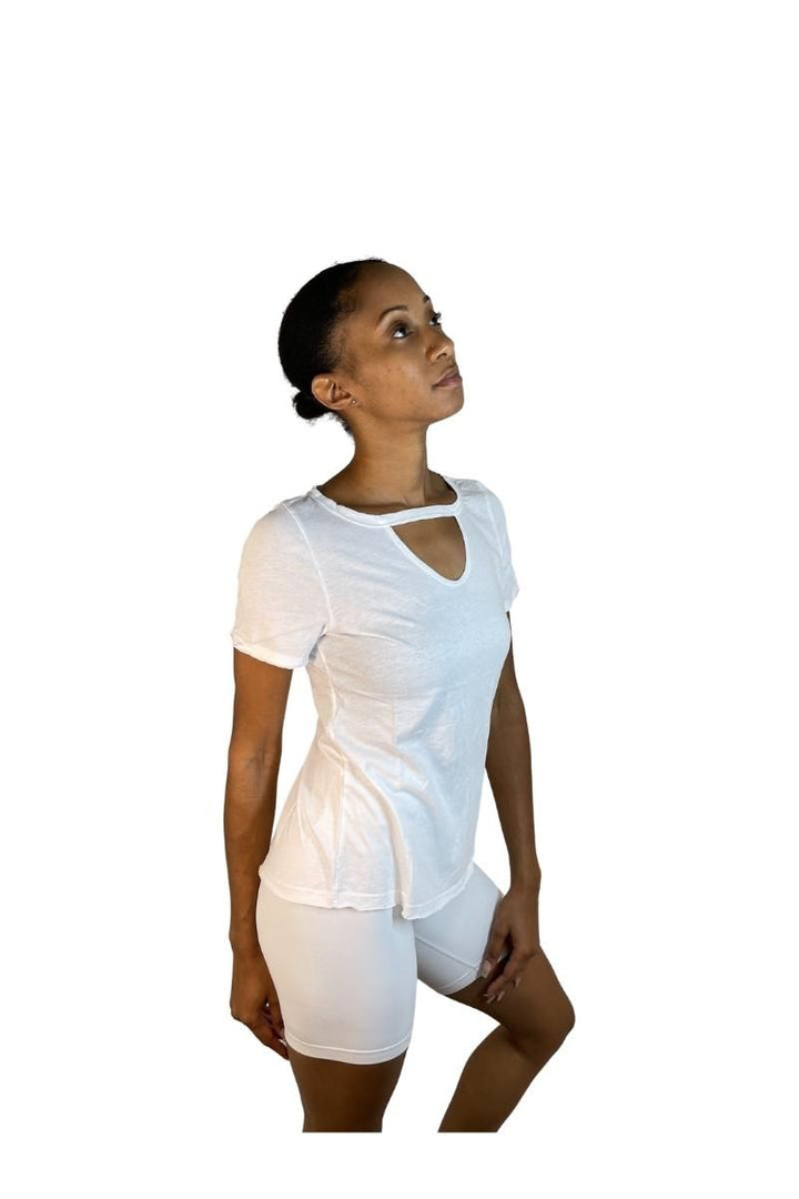 TLA Petite Keyhole Tee Shirt 2 colors