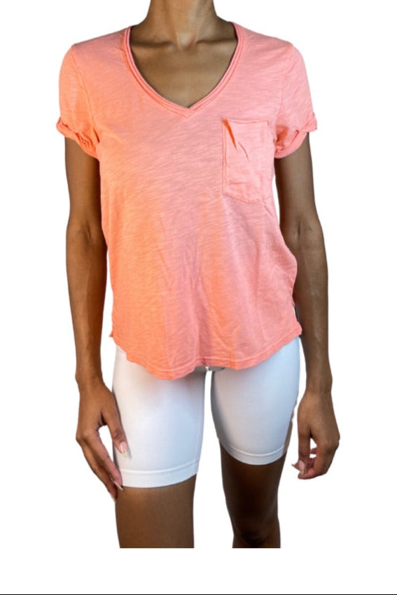 TLA Lars V-Neck Tee Shirt with Pocket Tee - Regular, Petite & Plus