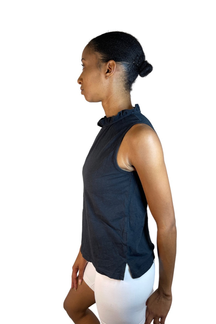 TLA Petite High Neck Ruffle Sleeveless Tank