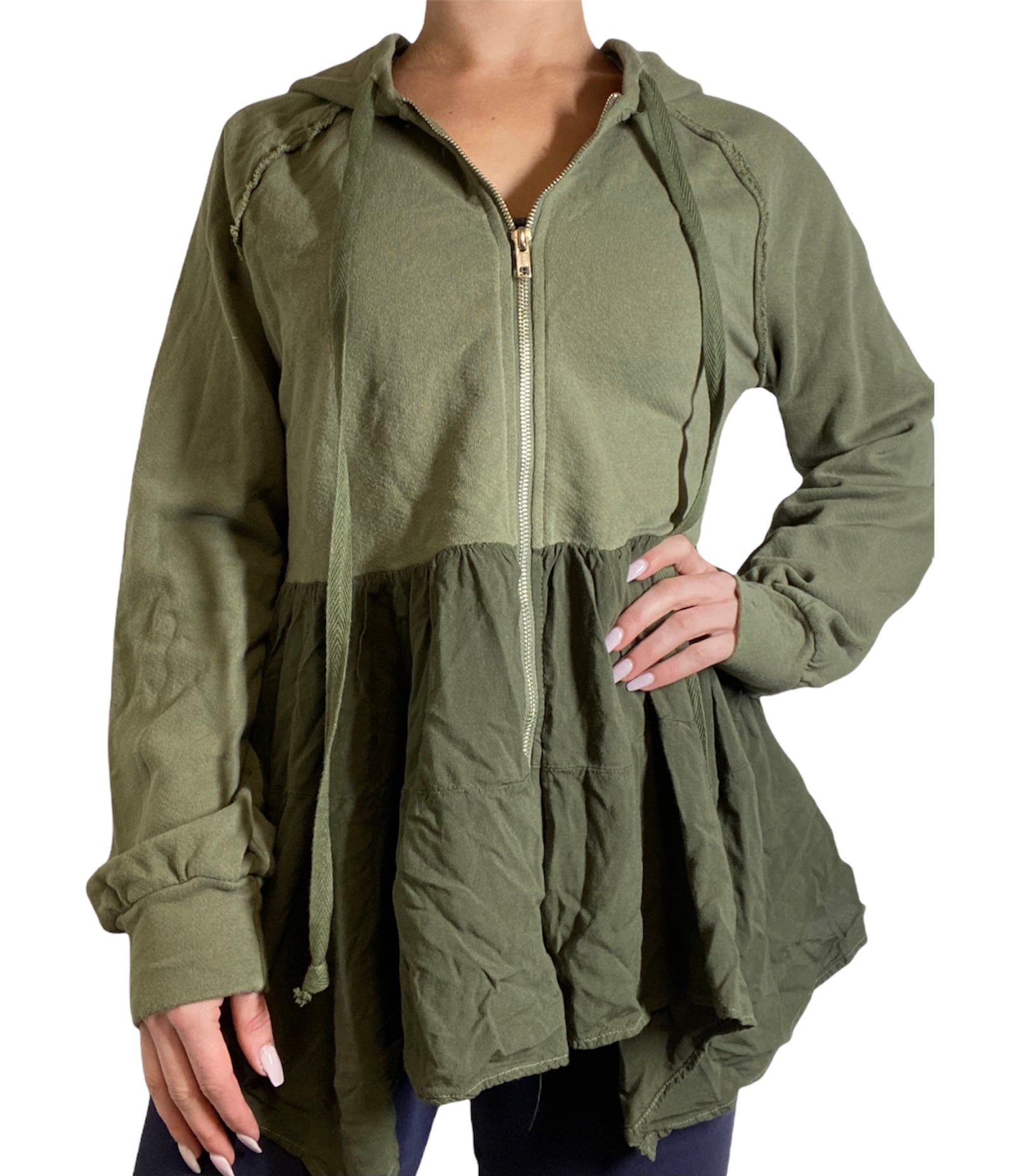 TLA Moss Peplum Hoodie Fitness Fashions - Main Image