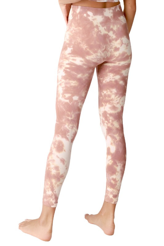 NikiBiki Ink Tie Die Seamless Leggings - Cognac Tie Dye - Back Side View