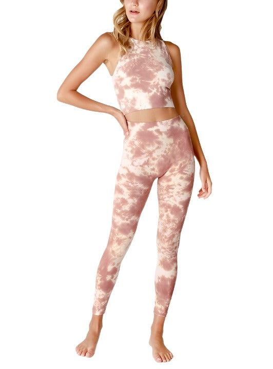 NikiBiki Ink Tie Die Seamless Leggings - Cognac Tie Dye - Front View