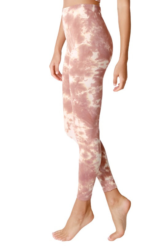 NikiBiki Ink Tie Die Seamless Leggings - Cognac Tie Dye - Side View