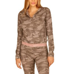 Vintage Havana Thermal Lounge Henley VH8939 - Grey Camo - front view