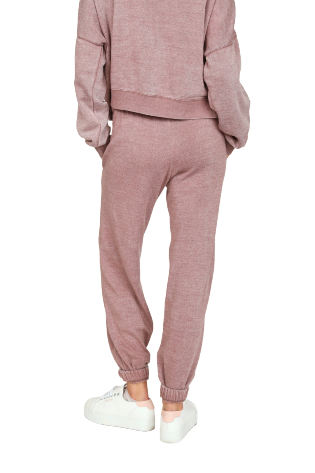 Vintage Havana Burnout High Waisted Jogger VH9900 - Elderberry - Back View