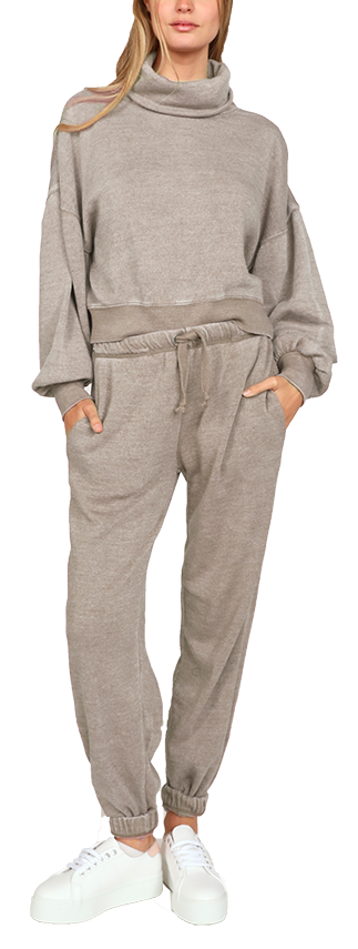 Vintage Havana Burnout Balloon Sleeve Cowlneck VH9903 Sage