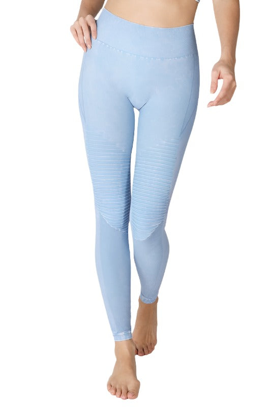 NikiBiki Vintage Moto Long Legging - Vintage Sky - Front View