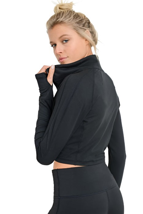 Mono B Crop Jacket AJ2432 Black - side view
