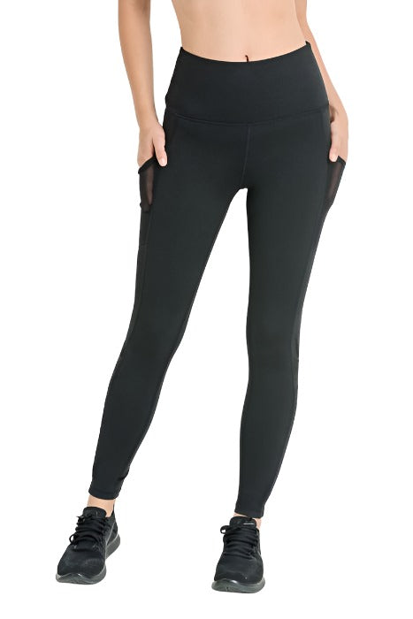 Mono B Mesh and Lattice Full Legging APH 2116 - black - front view