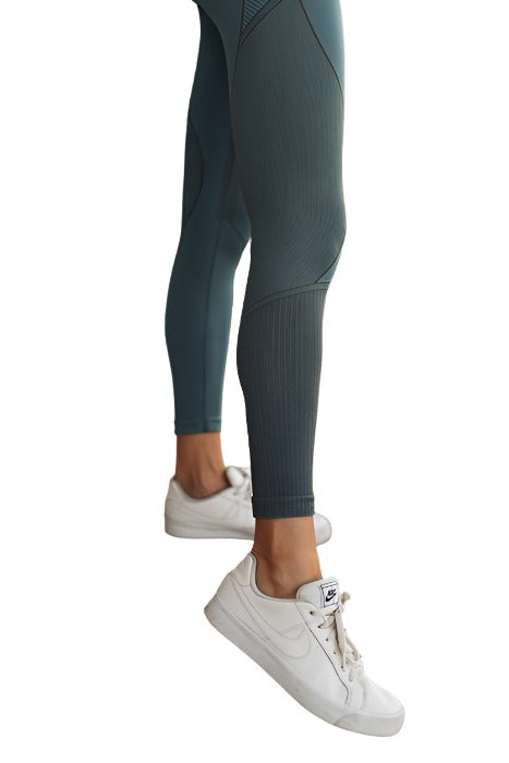 Mono B Multi Pattern Seamless Leggings APH2485 - Blue - side alt view 1