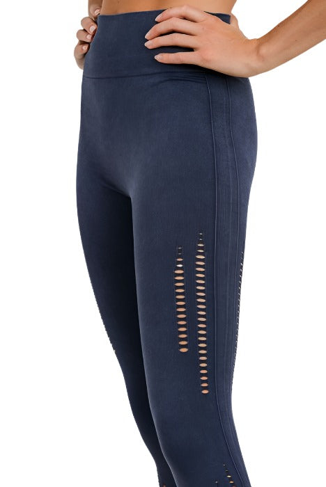 Mono B Seamless Perforated Leggings APH2563 - Black - side alt view