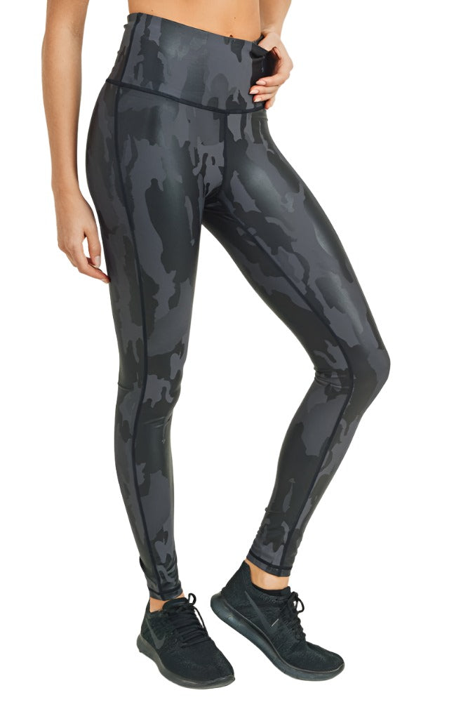 Mono B Camo Foil Print Legging APH2729 - side view