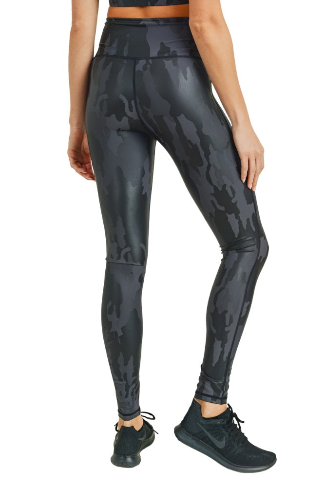 Mono B Camo Foil Print Legging APH2729 - rear view