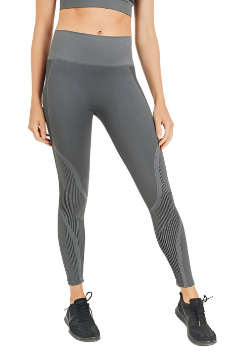 Mono B Mermaid Seamless Leggings APH2778 - Charcoal  - front view