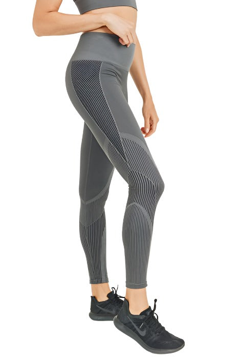 Mono B Mermaid Seamless Leggings APH2778 - Charcoal  - side view