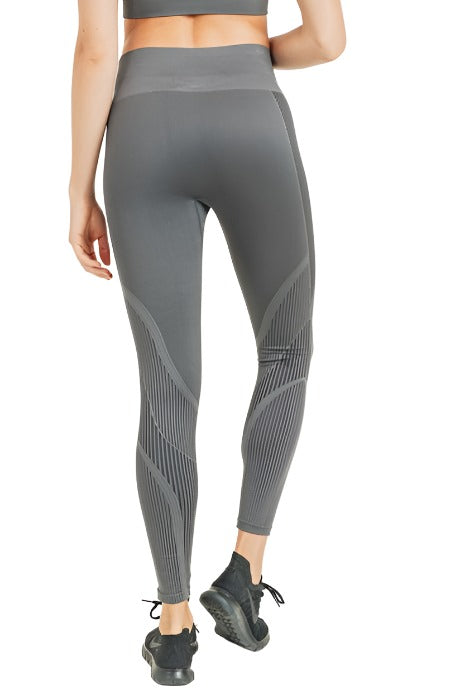Mono B Mermaid Seamless Leggings APH2778 - Charcoal  - rear alt view