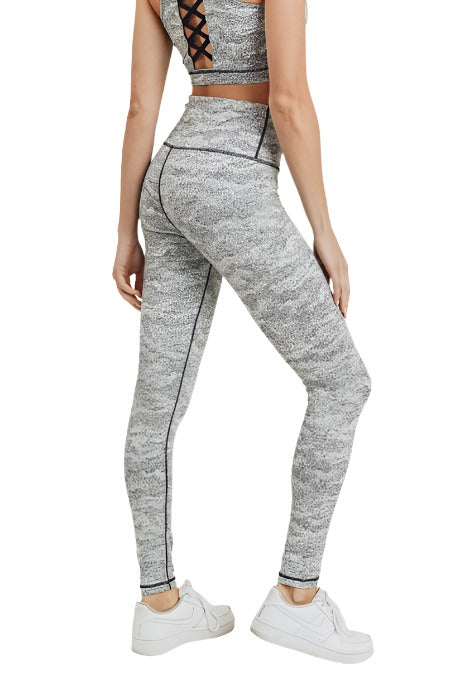 Mono B Sandstorm Print Leggings APH2856 - Melange  - rear view