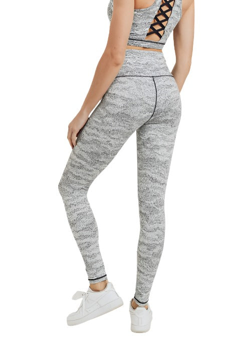 Mono B Sandstorm Print Leggings APH2856 - Melange  - rear alt view