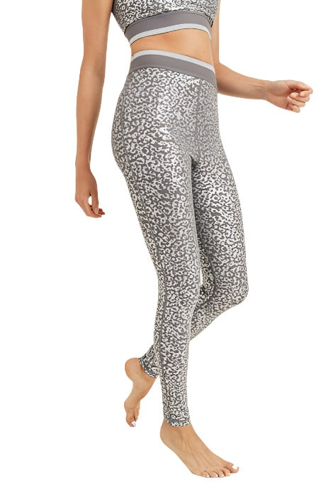 Mono B Silver Foil Leopard Legging APH2883 - side view