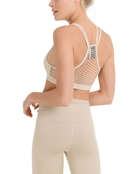 Mono B Seamless Open Back Top AT1961 - Nude - front view