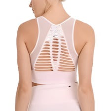 Mono B Laser Cut Sports Bra AT2249 - blush - rear alt view