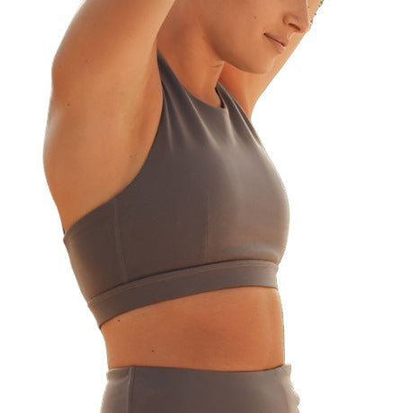 Mono B Criss Cross Bra Top AT2609 Mocha - side view