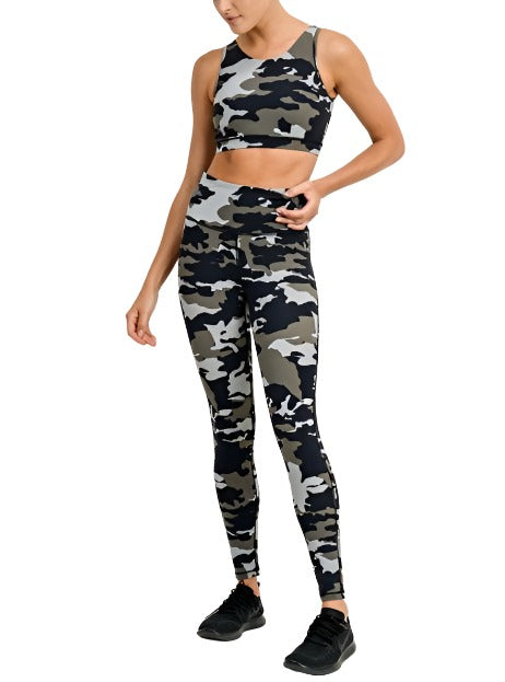 Mono B Jungle Camo Criss Cross Bra AT2627  - Jungle Camo -  front alt  view 2