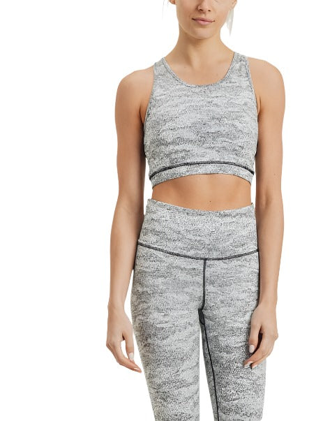 Mono B Sandstorm Racerback Sports Bra AT2855 - Melange  - front alt view 1