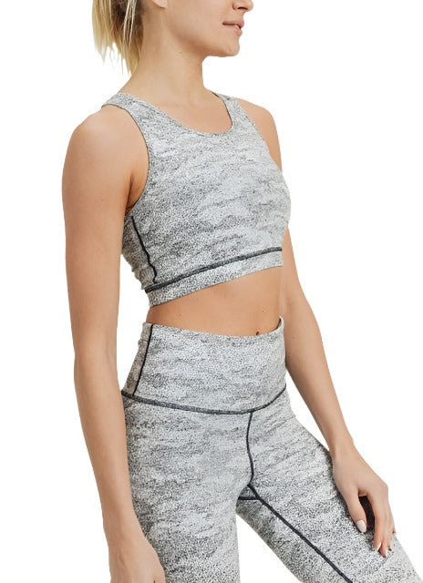 Mono B Sandstorm Racerback Sports Bra AT2855 - Melange  - front alt view