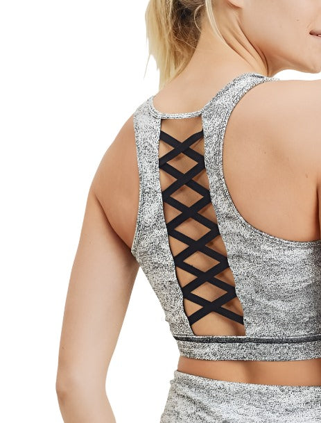 Mono B Sandstorm Racerback Sports Bra AT2855 - Melange  - rear view